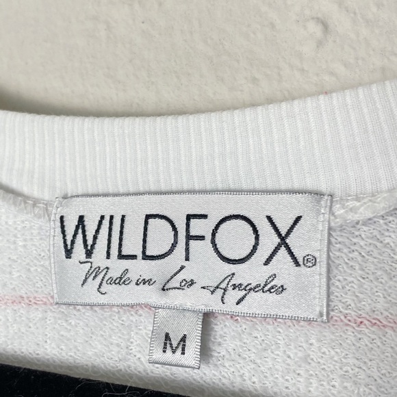 Wildfox Simple Stripe White Raglan Sleeve Crewneck Sweatshirt - Picture 8 of 11